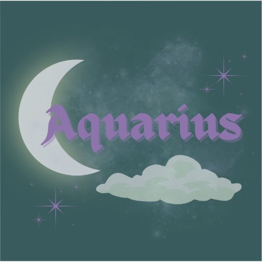 Aquarius Celestial Ästhetik Dreamy Moon Cloud Art Aufkleber (Vorderseite)