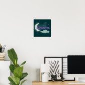 Aquarius Celestial Moon Cloud Stars Astrologie Kun Poster (Heimbüro)
