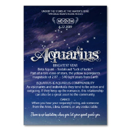 Aquarius Center-Tischkarte Tischnummer