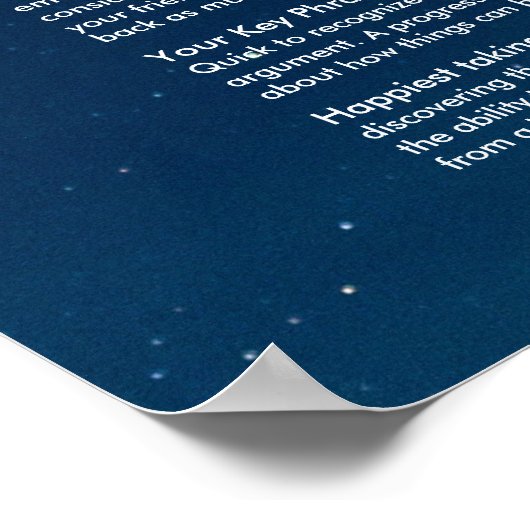 Aquarius-Charakteristik-Poster Poster (Ecke)