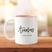 Aquarius Chic Horoscope Modern Script Zodiac Sign Zweifarbige Tasse