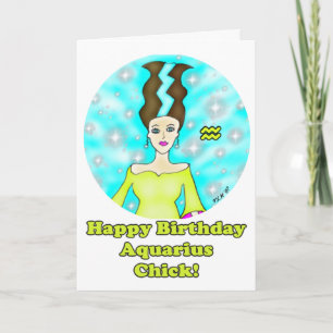 Aquarius Chick Birthday Greeting Karte