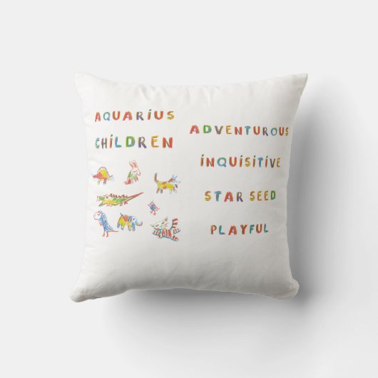 Aquarius Child Zodiac Pillow Kissen (Rückseite)