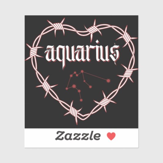 Aquarius Constellation Gothic Barbed Wire Design Aufkleber (Blatt)