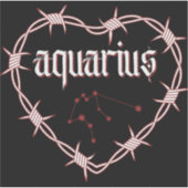 Aquarius Constellation Gothic Barbed Wire Design Aufkleber (Vorderseite)