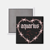 Aquarius Constellation Gothic Barbed Wire Design Magnet (Vorderseite/Rückseite)