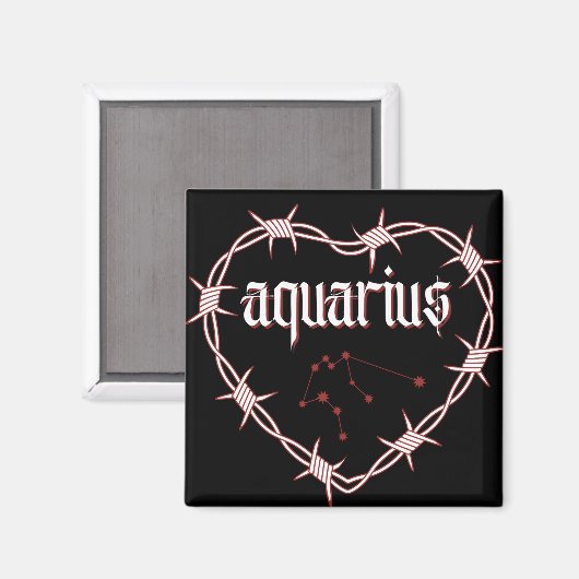 Aquarius Constellation Gothic Barbed Wire Design Magnet (Vorderseite/Rückseite)