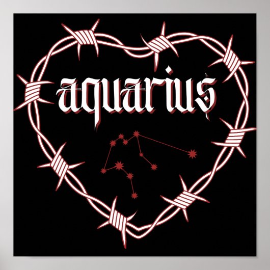 Aquarius Constellation Gothic Dark Celestial Art Poster (Vorne)