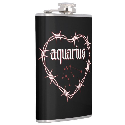 Aquarius Constellation Gothic Dark Celestial Edgy Flachmann (Rechts)