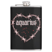 Aquarius Constellation Gothic Dark Celestial Edgy Flachmann (Vorderseite)