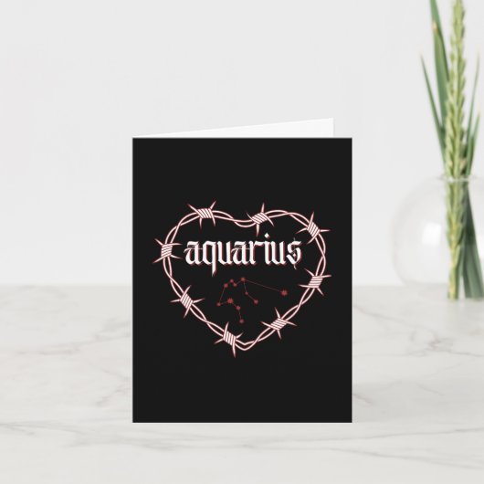Aquarius Constellation Gothic Dark Edgy Birthday Karte (Vorderseite)