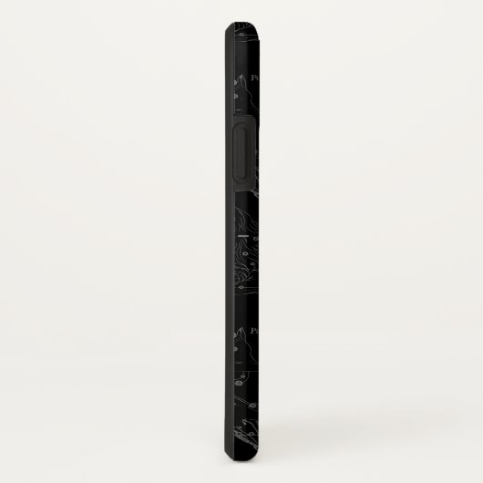 Aquarius Constellation Hevelius 1690 auf Schwarz Case-Mate iPhone Hülle (Hinten/Rechts)