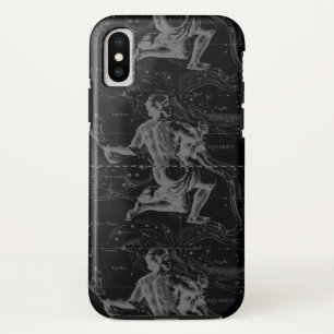 Aquarius Constellation Hevelius 1690 auf Schwarz Case-Mate iPhone Hülle