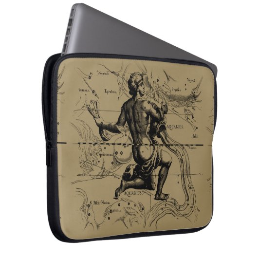 Aquarius Constellation Hevelius 1690 Gravur Laptopschutzhülle (Vorne Rechts)
