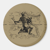 Aquarius Constellation Map Hevelius 1690 auf Taupe Magnet (Vorne)