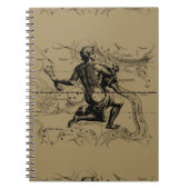 Aquarius Constellation Map Hevelius 1690 auf Taupe Notizblock (Vorderseite)