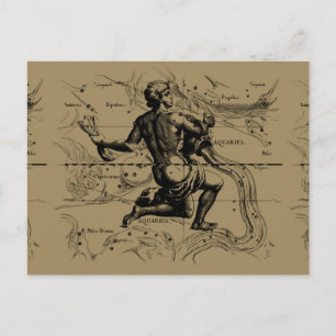 Aquarius Constellation Map von Hevelius Postkarte