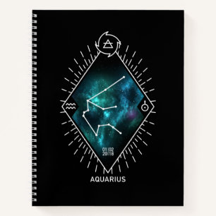Aquarius Constellation & Zodiac-Symbol Notizblock