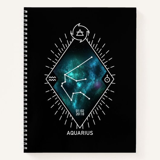 Aquarius Constellation & Zodiac-Symbol Notizblock (Vorderseite)