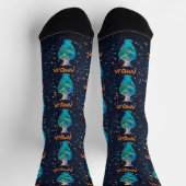 Aquarius Constellation Zodiac Wasserfarbgalaxie Socken (Oben)