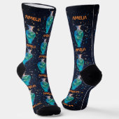 Aquarius Constellation Zodiac Wasserfarbgalaxie Socken (Gewinkelt)
