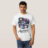 Aquarius Cosmic Dreamer Watercolor Zodiac Sign T-Shirt (Vorne ganz)