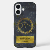 Aquarius Dark Zodiac Astrologie: Schwarz & Gold Case-Mate iPhone Hülle (Rückseite)