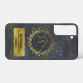 Aquarius Dark Zodiac Astrologie: Schwarz & Gold Samsung Galaxy Hülle (Rückseite (Horizontal))