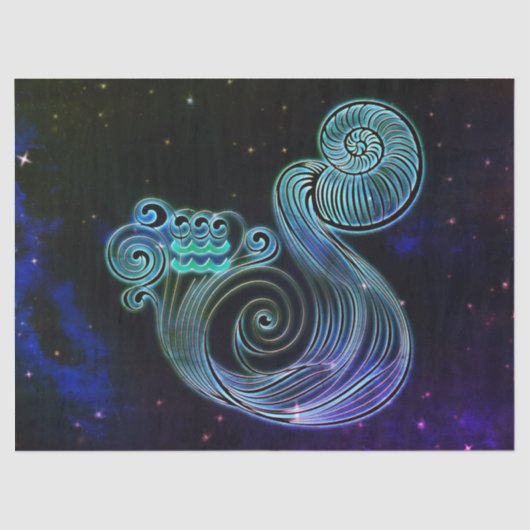 Aquarius, das wasserführende zodiaktisches Gewebep Seidenpapier (Vorderseite)