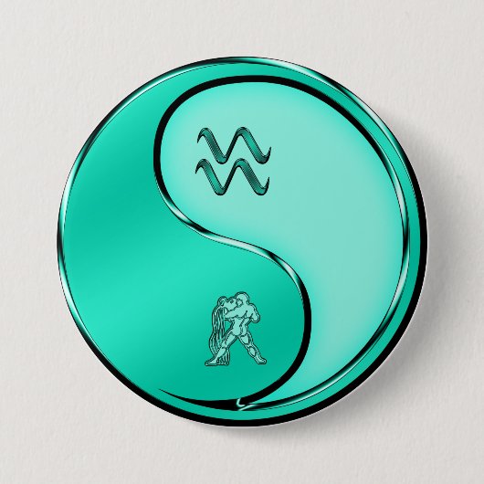 Aquarius der Wasserträger Button (Vorderseite)