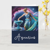 Aquarius der Wasserträger | Griechische Göttin Karte (Gelbe Blume)