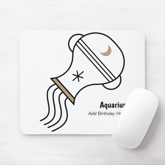 Aquarius der Wasserträger personalisierter Zodiac Mousepad (Mit Mouse)