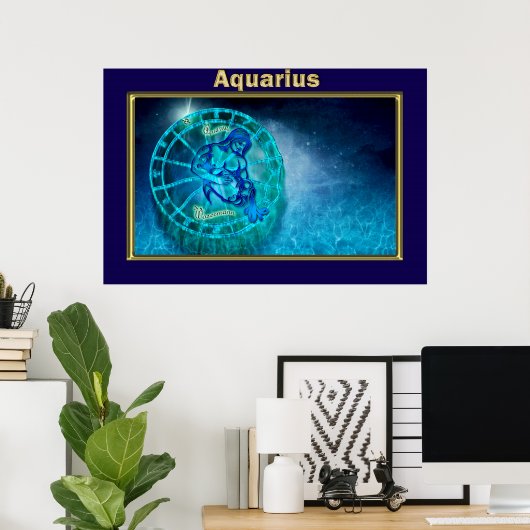 Aquarius der Wasserträger Poster (Heimbüro)
