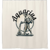 Aquarius der Wasserträger Vintag Zodiac Duschvorhang (Vorderseite)