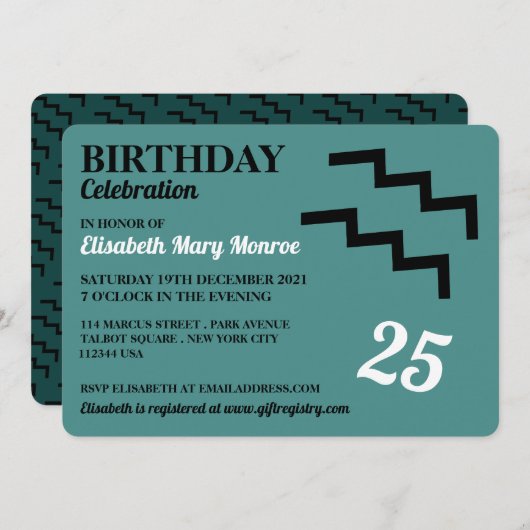 Aquarius, der Wasserträger, Zodiac Geburtstag Einladung (Vorne/Hinten)