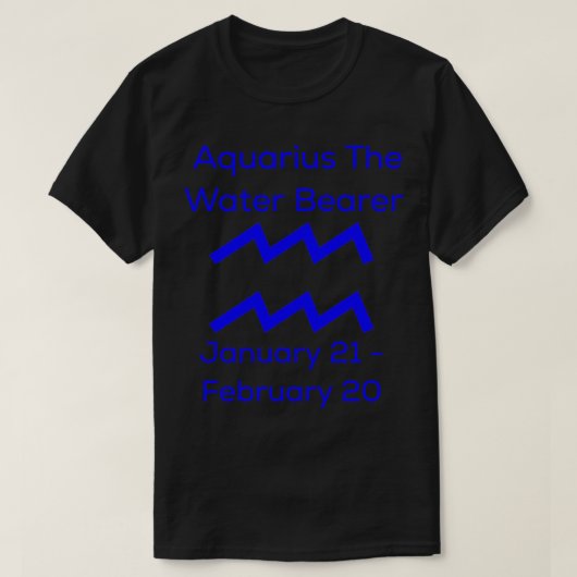Aquarius Der Wasserträger Zodiac T-Shirt (Design vorne)