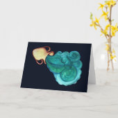Aquarius die Wasserträger-Astrologie Kunst Karte (Gelbe Blume)