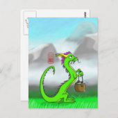 Aquarius/Drache Postkarte (Vorne/Hinten)