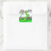 Aquarius/Drache Quadratischer Aufkleber (Tasche)