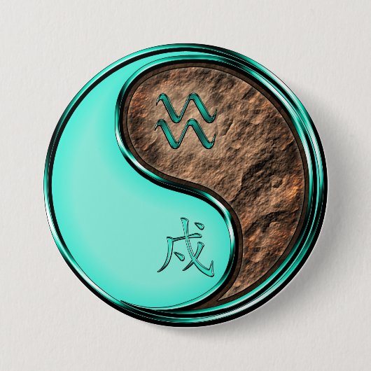 Aquarius & Earth Dog Button (Vorderseite)
