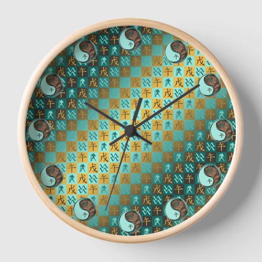 Aquarius & Earth Horse Uhr (Vorderseite)