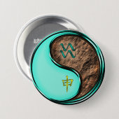 Aquarius & Earth Monkey Button (Vorne & Hinten)