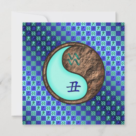 Aquarius & Earth Ox Karte (Vorderseite)