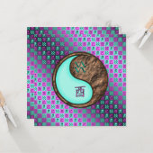 Aquarius & Earth Rooster Karte (Vorderseite/Rückseite Beispiel)