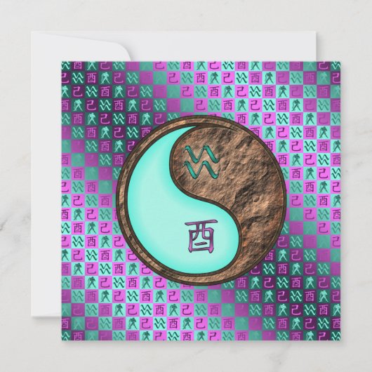 Aquarius & Earth Rooster Karte (Vorderseite)