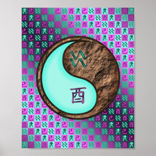 Aquarius & Earth Rooster Poster (Vorne)