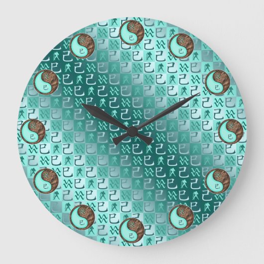Aquarius & Earth Snake Große Wanduhr (Vorderseite)