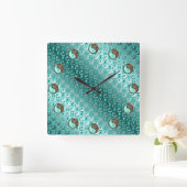 Aquarius & Earth Snake Quadratische Wanduhr (Zuhause)