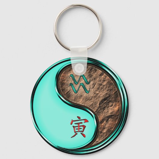 Aquarius & Earth Tiger Schlüsselanhänger (Vorderseite)