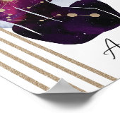 Aquarius Feminine Zodiac Lila Design Poster (Ecke)